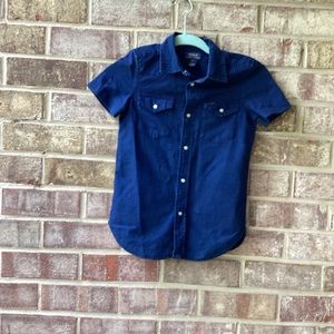Polo short sleeve denim shirt